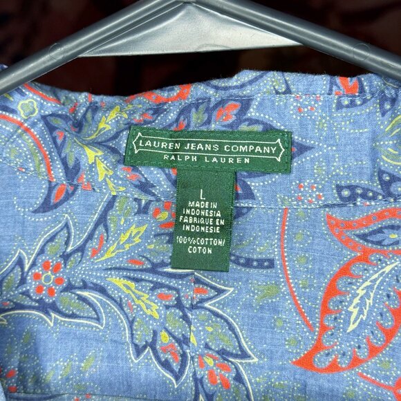 Colorful Long-Sleeve Paisley Ralph Lauren Button-Up - Picture 3 of 4